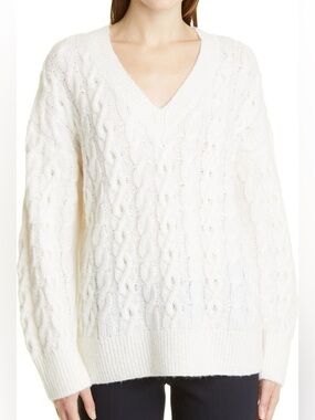 Vince. Lattice Cable Knit Wool & Alpaca Blend Sweater S
